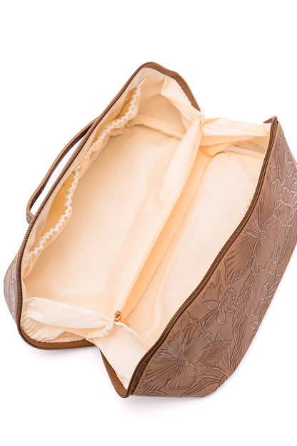 Life In Luxury Large Capacity Cosmetic Bag in Tan