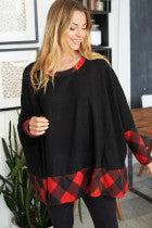 Black and Red Dolman Sleeve Tunic